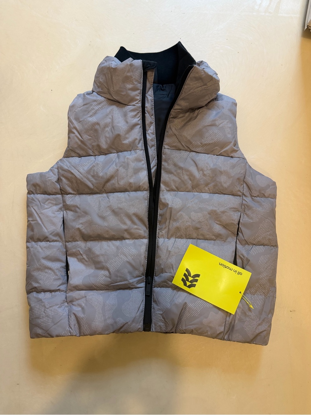 all in motion Gray Quilted Puffer Vest with Hood